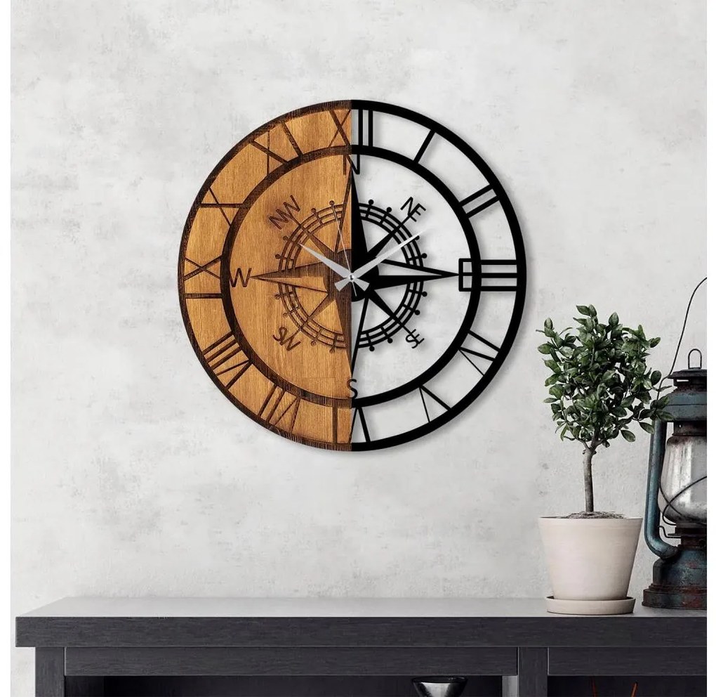 Fali óra 56 cm átmérő, 1xAA, fa/fém kivitel
