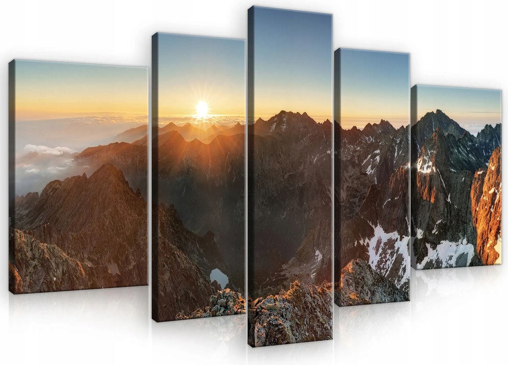 Vászonkép Falra Hegyek Természet Tájkép Kilátás 5 Részes 170x100