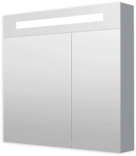 Tükrös szekrény 80 cm LED világítással, 2 ajtós, aljzat+kapcsoló, IP44 GALZS80LED