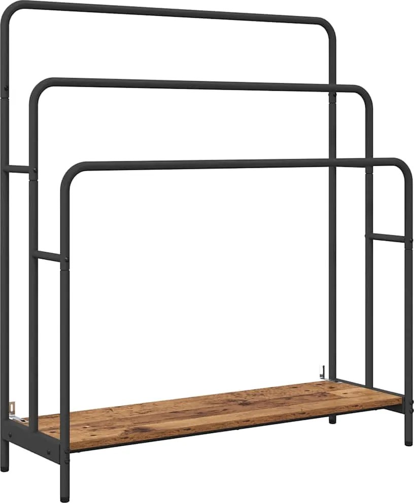 vidaXL Ruhaszárító polcokkal Öreg fa 90 x 30 x 100,5 cm Faanyag
