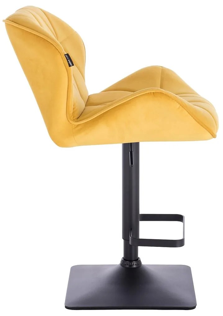HR111KW Sárga modern velúr szék fekete lábbal