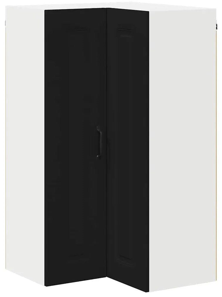 Fali konyhaszekrény polcokkal Fekete 57 x 57 x 100 cm Faanyag