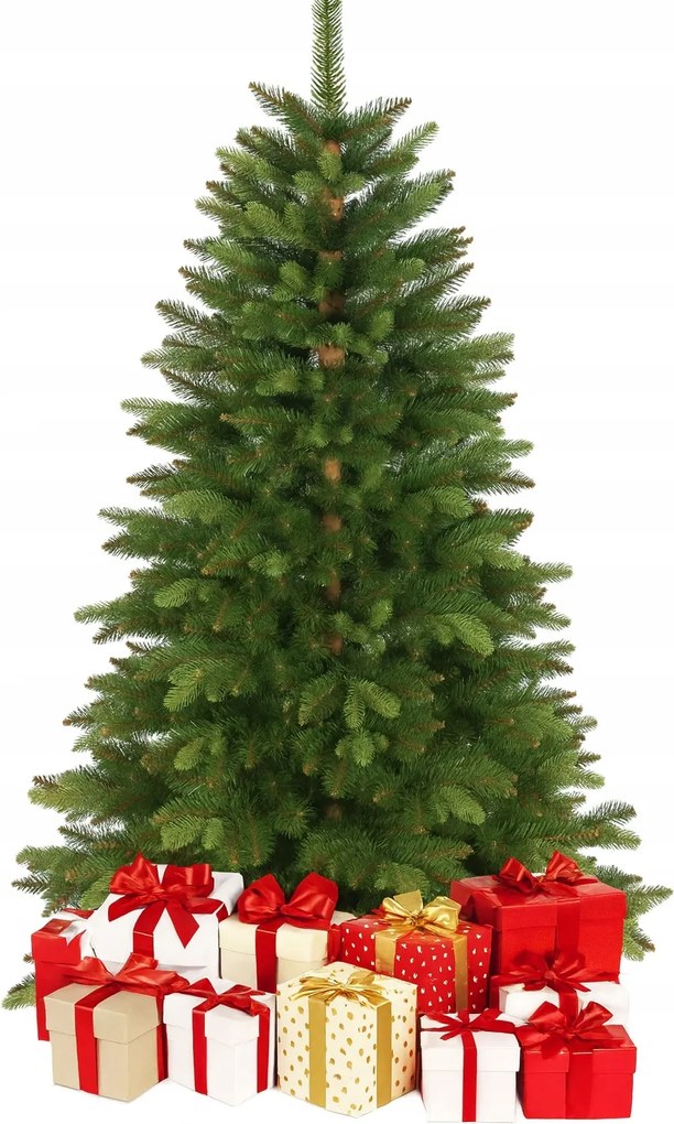 Prémium minőségű lucfenyő Mű karácsonyfa220cm Ajándék karácsonyfa izzósor