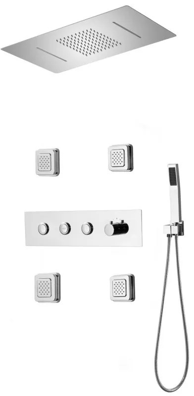 Mexen Soler rejtett zuhanykészlet, króm - 7601-04-00