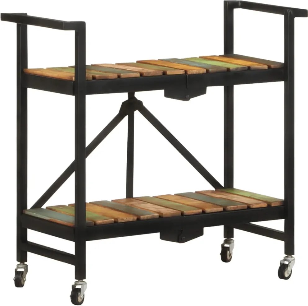 vidaXL tömör újrahasznosított fa zsúrkocsi 87 x 36 x 81 cm
