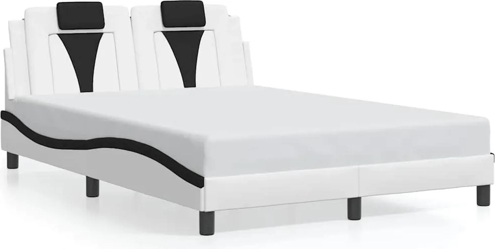 vidaXL fehér és fekete műbőr ágykeret Viana matrac nélkül 140 x 200 cm