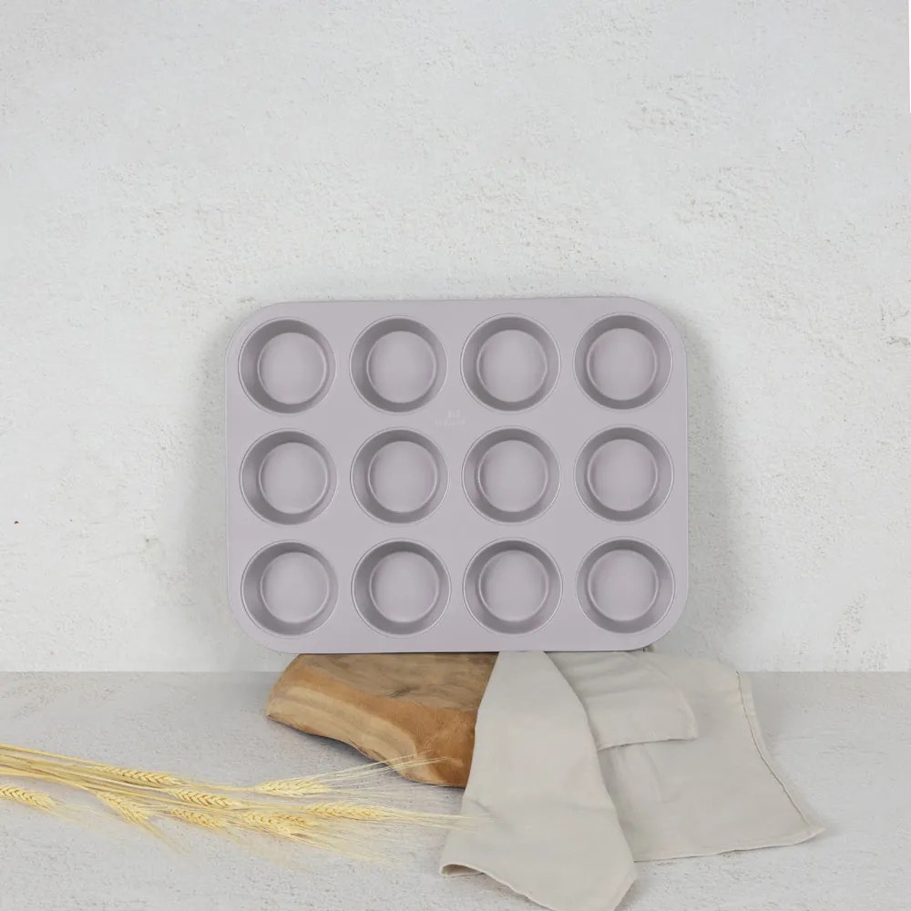 12 csészés tapadásmentes muffin sütőforma matt szürke Berlinger Haus Taupe Collection