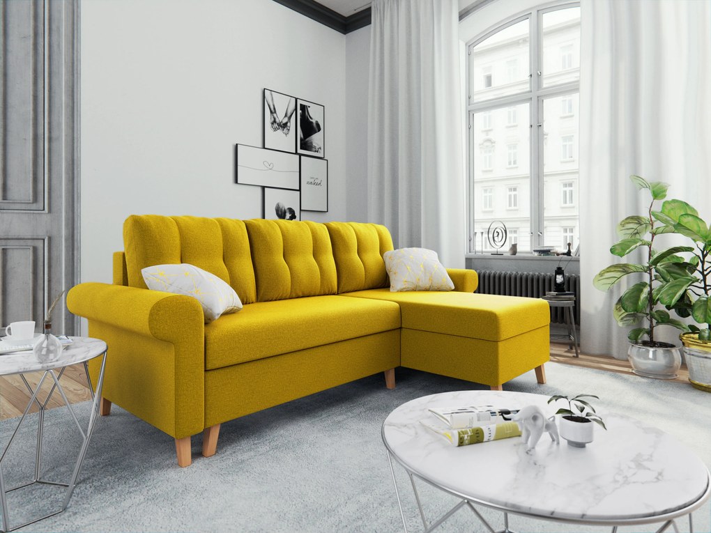 Függöny (2 db.) 140x250 cm Elssa (fehér + sárga) *Kiárusítás. Akció -16%. 1042522