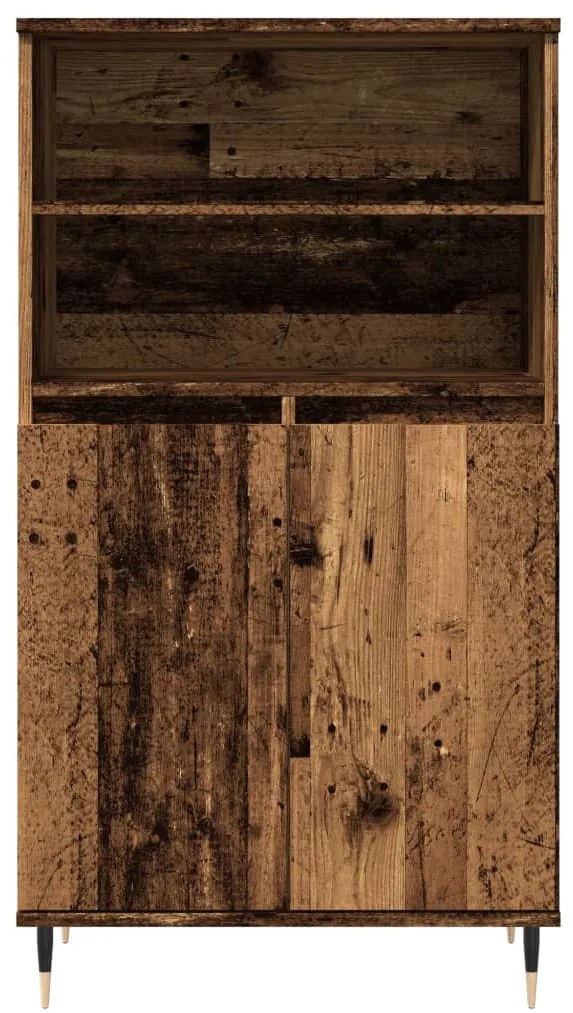 antik fa színű szerelt fa magasszekrény 60 x 36 x 110 cm