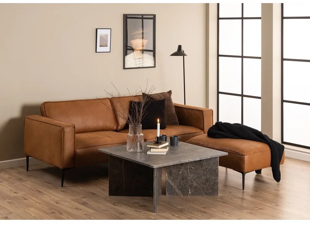 Fekete márvány dohányzóasztal 90x90 cm Vega – Actona