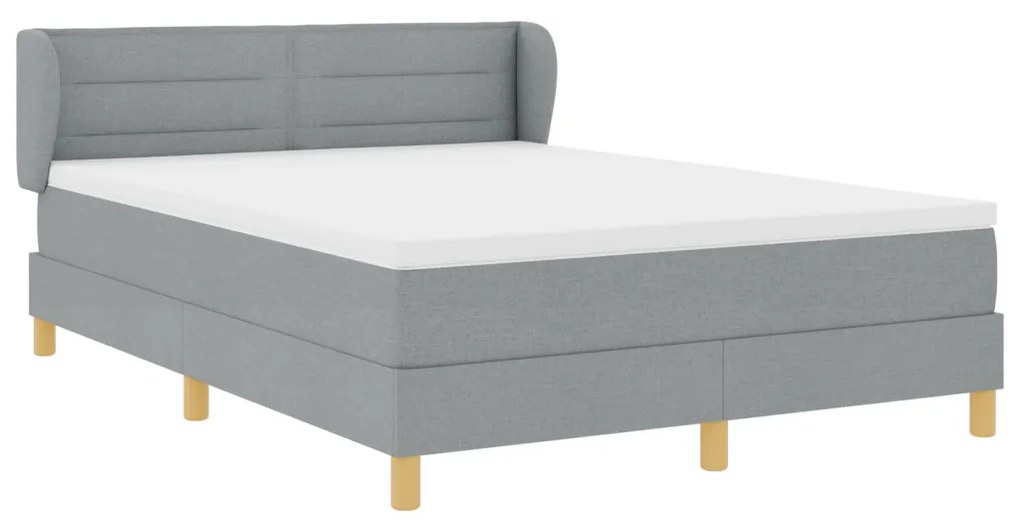 Boxspring Ágy Matrac Ezüstszürke 140x200 cm Szövet