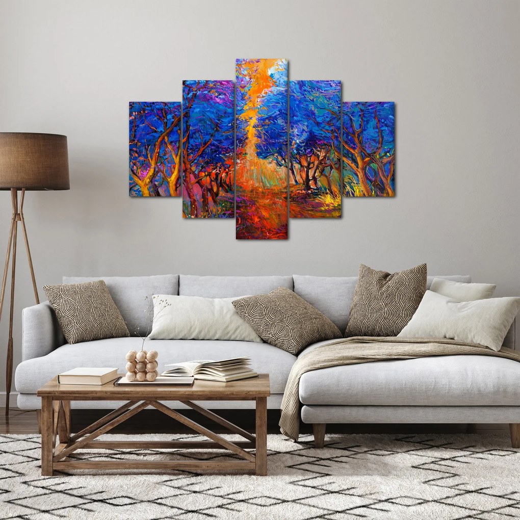 Kép - őszi fa koronák, modern impresszionizmus (150x105 cm)