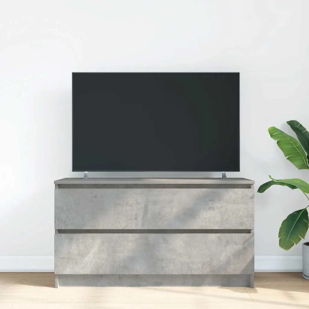 betonszürke szerelt fa TV-szekrény 100x35x54 cm
