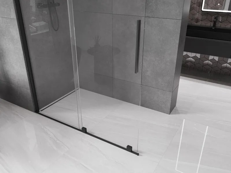 Mexen Velar, nyílásba tolóajtó Walk-In 140 cm, 8 mm átlátszó üveg, fekete matt, 871-140-000-03-70