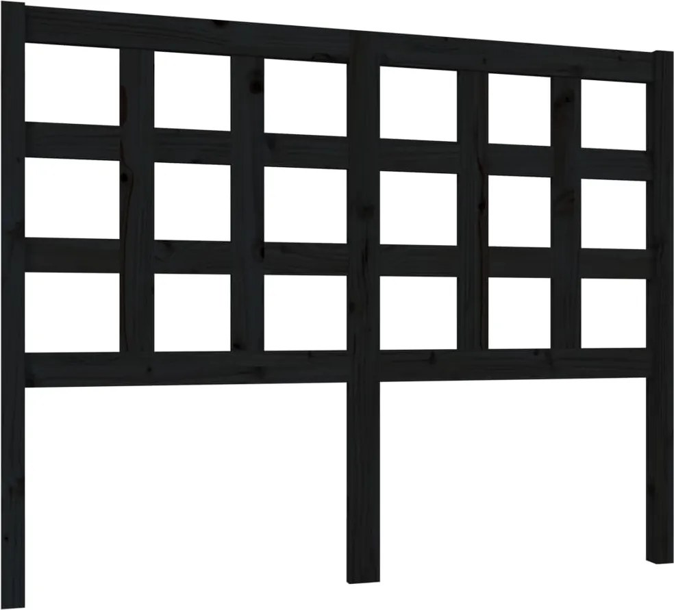 vidaXL fekete tömör fenyőfa ágyfejtámla 125,5 x 4 x 100 cm