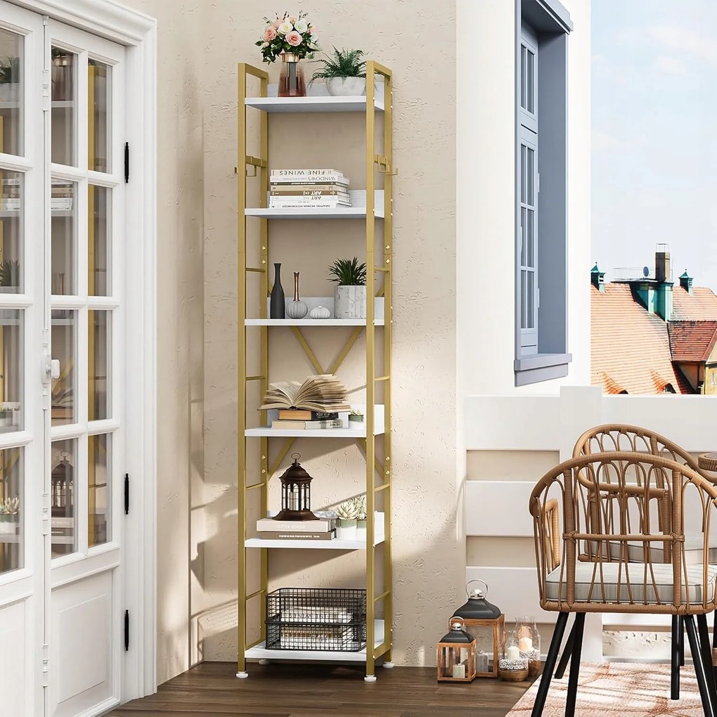 6 szintes könyvespolc Yitahome 183 × 40 × 30 cm