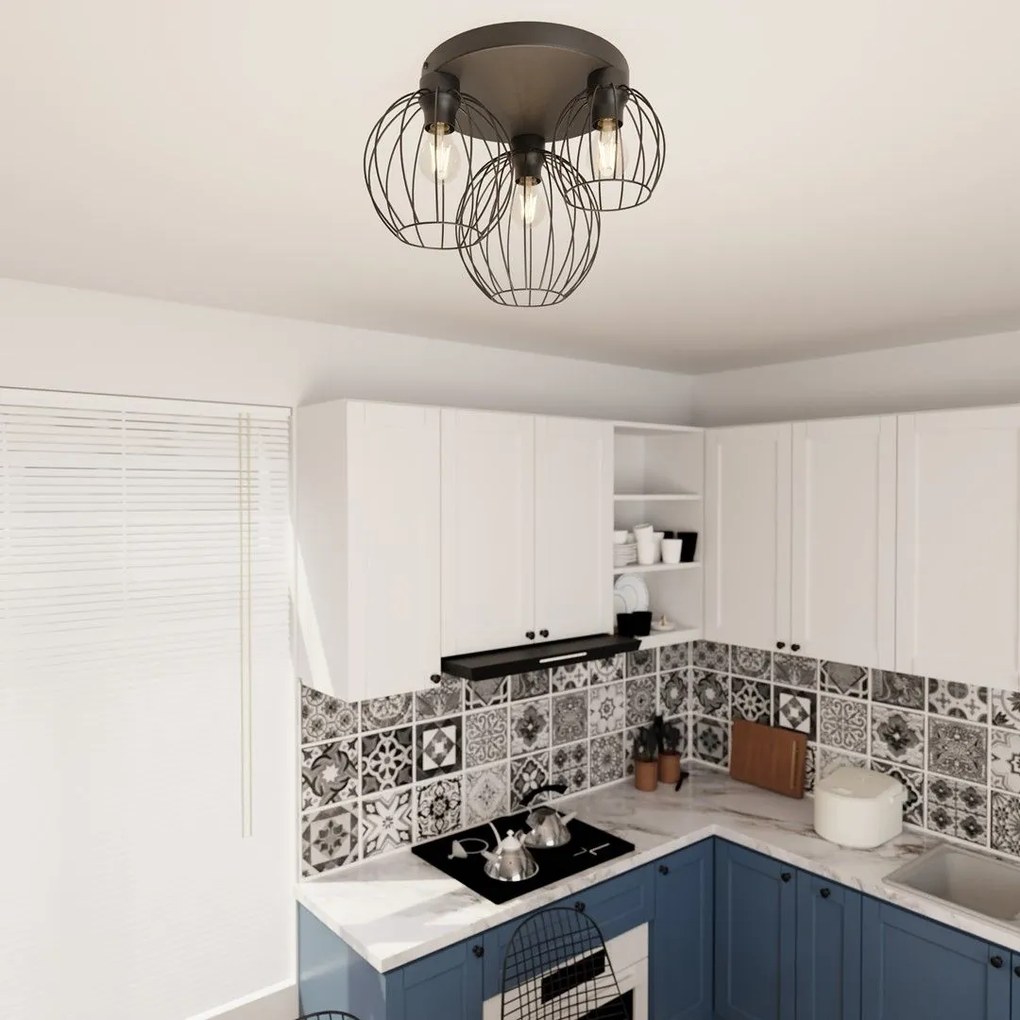 Emibig modern mennyezeti lámpa nest fekete emi1371/3prem
