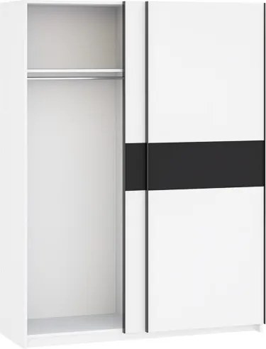BERNO ruhásszekrény, 150 cm | Fehér + Antracit
