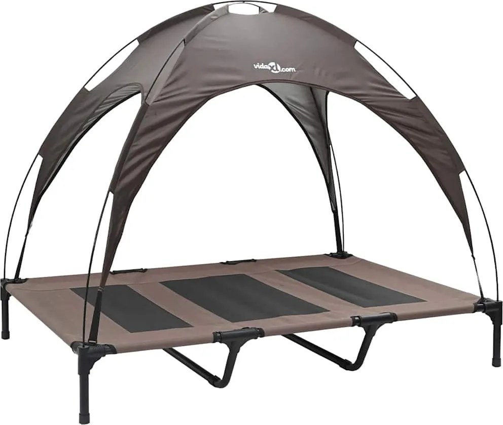 vidaXL Kutyafekhely Barna 122 x 93 x 106,5 cm Acél
