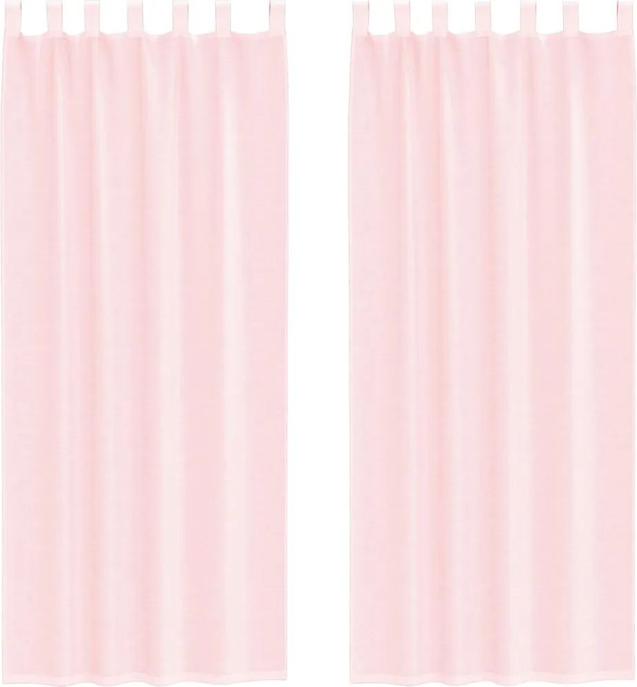 vidaXL 2 db világos rózsaszínű fátyolfüggönyök hurokkal 140x260 cm