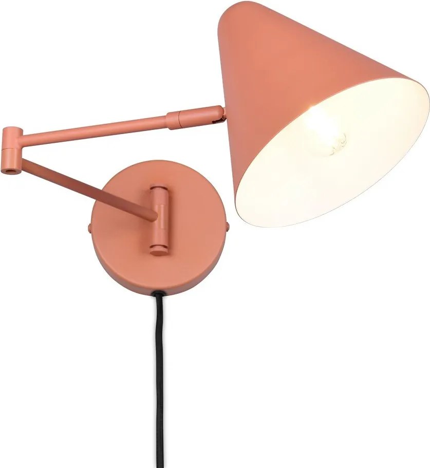 Narancssárga konnektorhoz csatlakoztatható fali lámpa hajlítható szerkezettel ø 15 cm Cosima – Trio