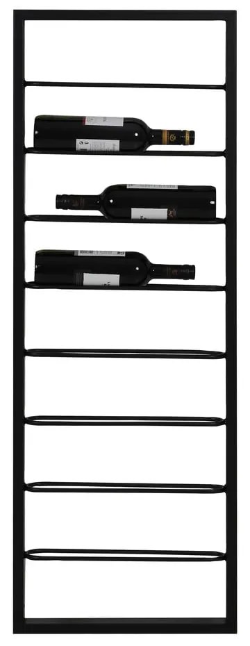 Fekete fali fém bortartó polcos állvány 42x120x6 cm Macaben – Light &amp; Living
