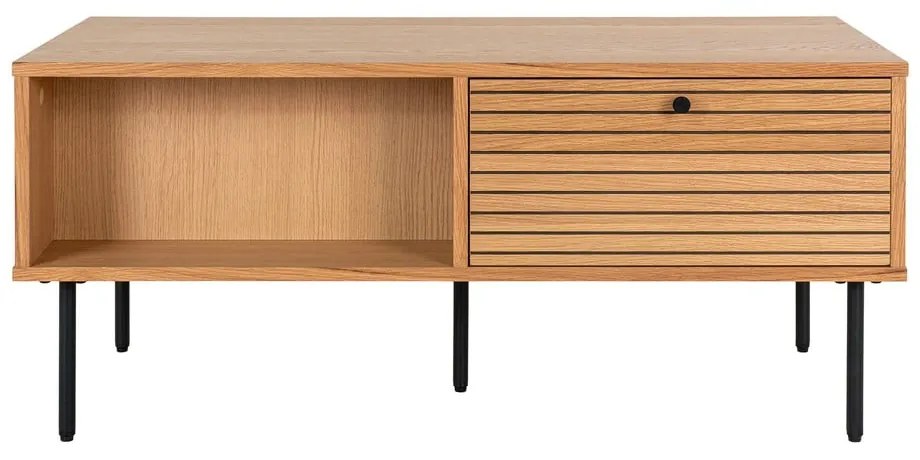 Natúr színű dohányzóasztal tölgyfa dekoros asztallappal 50x100 cm Kyoto – House Nordic