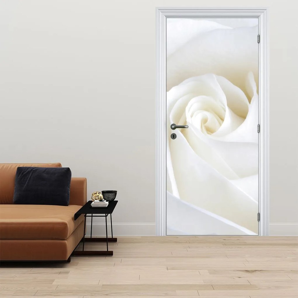 Fotótapéta ajtóra - Fehér rózsa (95x205cm)