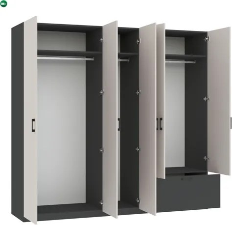 ALTA WARDROBE 5D1S ANTHRACITE+CASHMERE