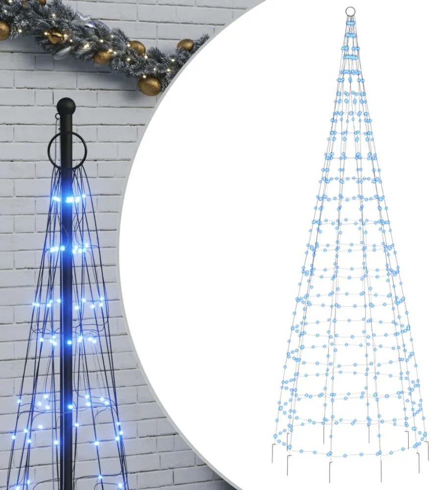 kék LED karácsonyfa zászlórúdra 550 LED 300 cm