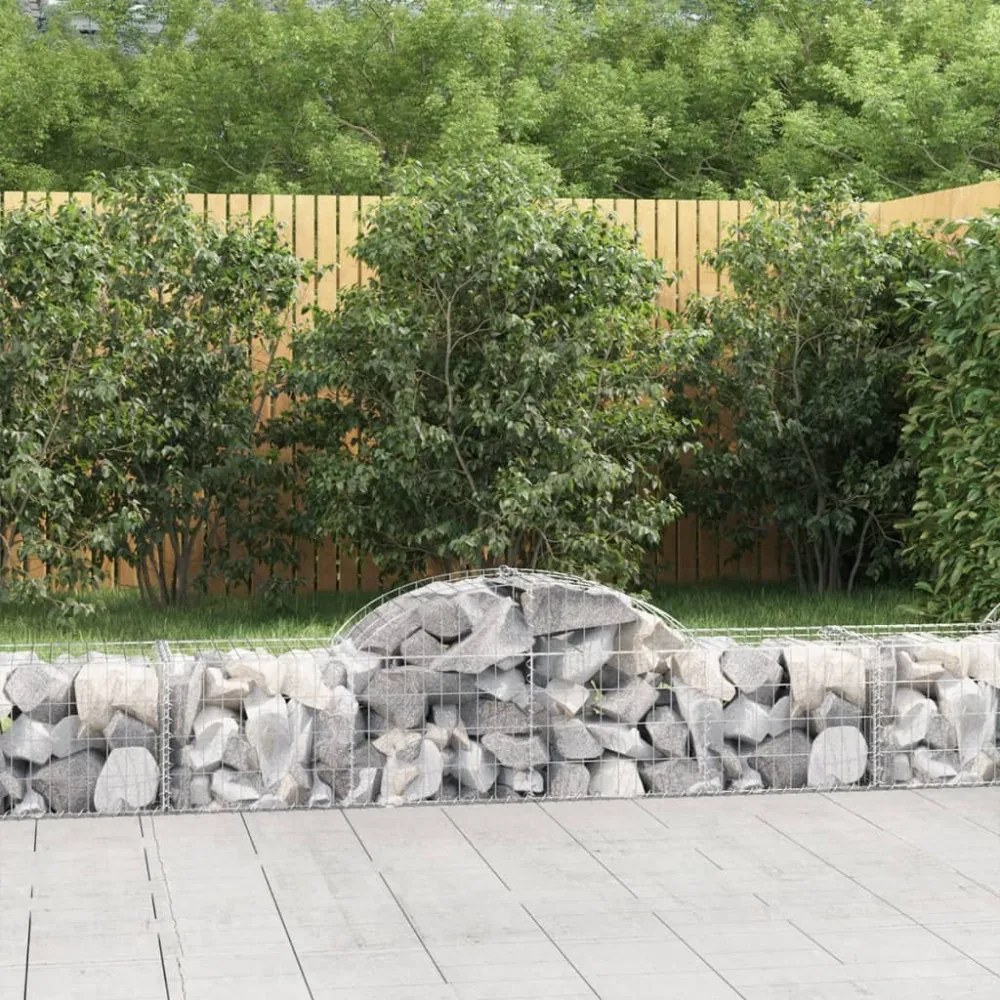 14 db íves horganyzott vas gabion kosár 200x50x40/60 cm