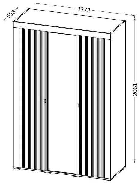 Ruhásszekrény Mossana MO2 (fehér). 1096823