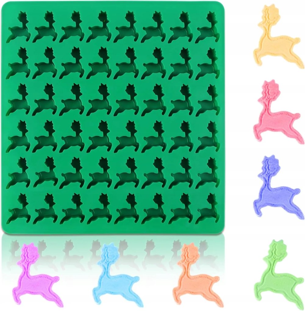 Szilikon Forma Csokoládéhoz, Pralinéhoz, Jégkrémhez, Rén Szarvasok, 48 Helyes