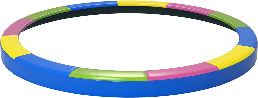 SPORTNOW Összecsukható és Hordozható Trampolin Matrac Fedél Ø366x30 cm, Kerti Trambulin Védőkupola Műanyagból, PE-ből és EPE Habból, Többszínű | Aosom