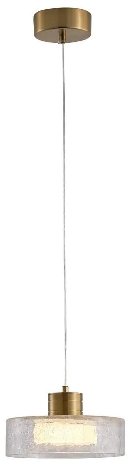 LED Csillár zsinóron LED/8W/230V 3000K arany/átlátszó pr. 20 cm