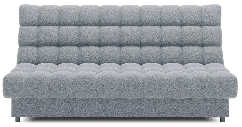 Szürke buklé kinyitható-tárolóhelyes kanapé 197 cm Clareta – ELTAP