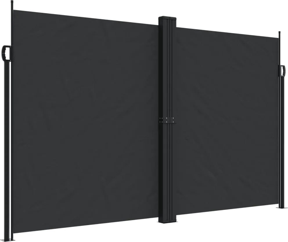 vidaXL fekete behúzható oldalsó napellenző 200 x 1200 cm