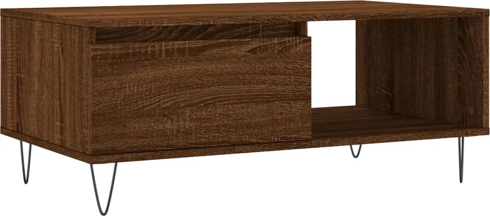 vidaXL barna tölgyszínű szerelt fa dohányzóasztal 90x50x36,5 cm