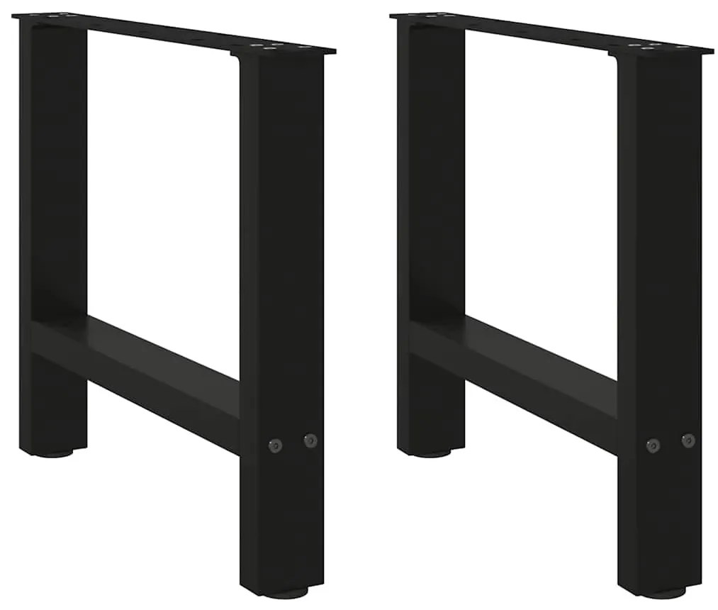 2 db fekete acél dohányzóasztal láb 50 x (42-43) cm