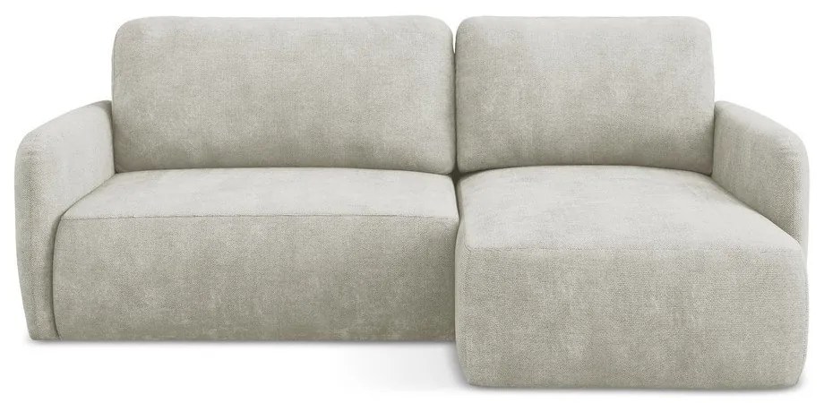 Krémszínű zsenília kinyitható-tárolóhelyes sarokkanapé (jobb oldali-heverő résszel) Lilo – Makamii