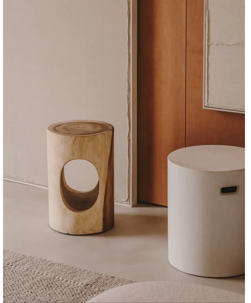 Beton kerek kerti tárolóasztal ø 37 cm Aiguablava – Kave Home