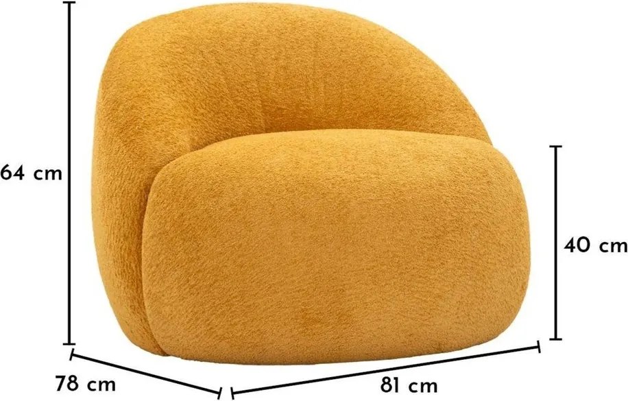 Mustársárga buklé fotel Ginerva – Mauro Ferretti