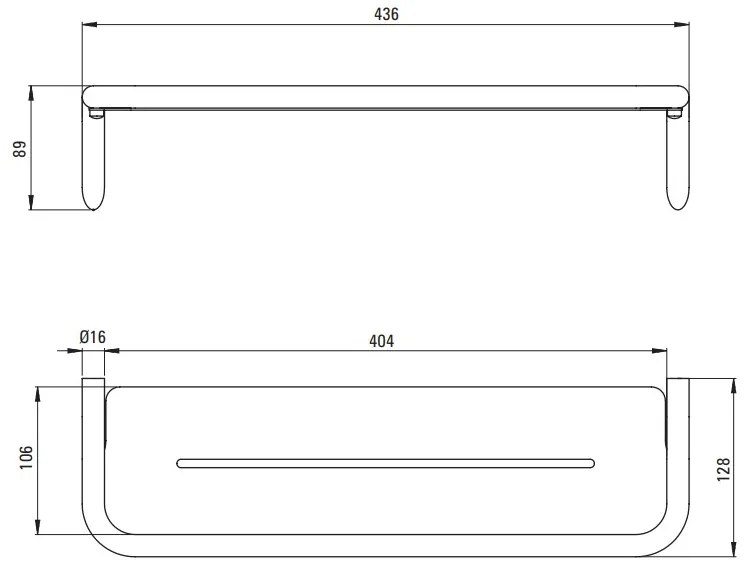 Deante Silia, fali polc 436x124x89 mm, acél, DEA-ADI_F511