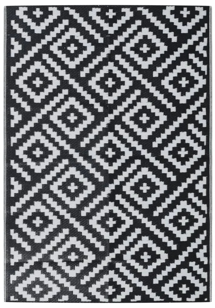 kültéri szőnyeg ARAKIL fehér és fekete 140x200 cm PP