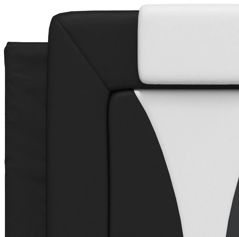 fekete és fehér műbőr ágykeret Viana matrac nélkül 140x190 cm