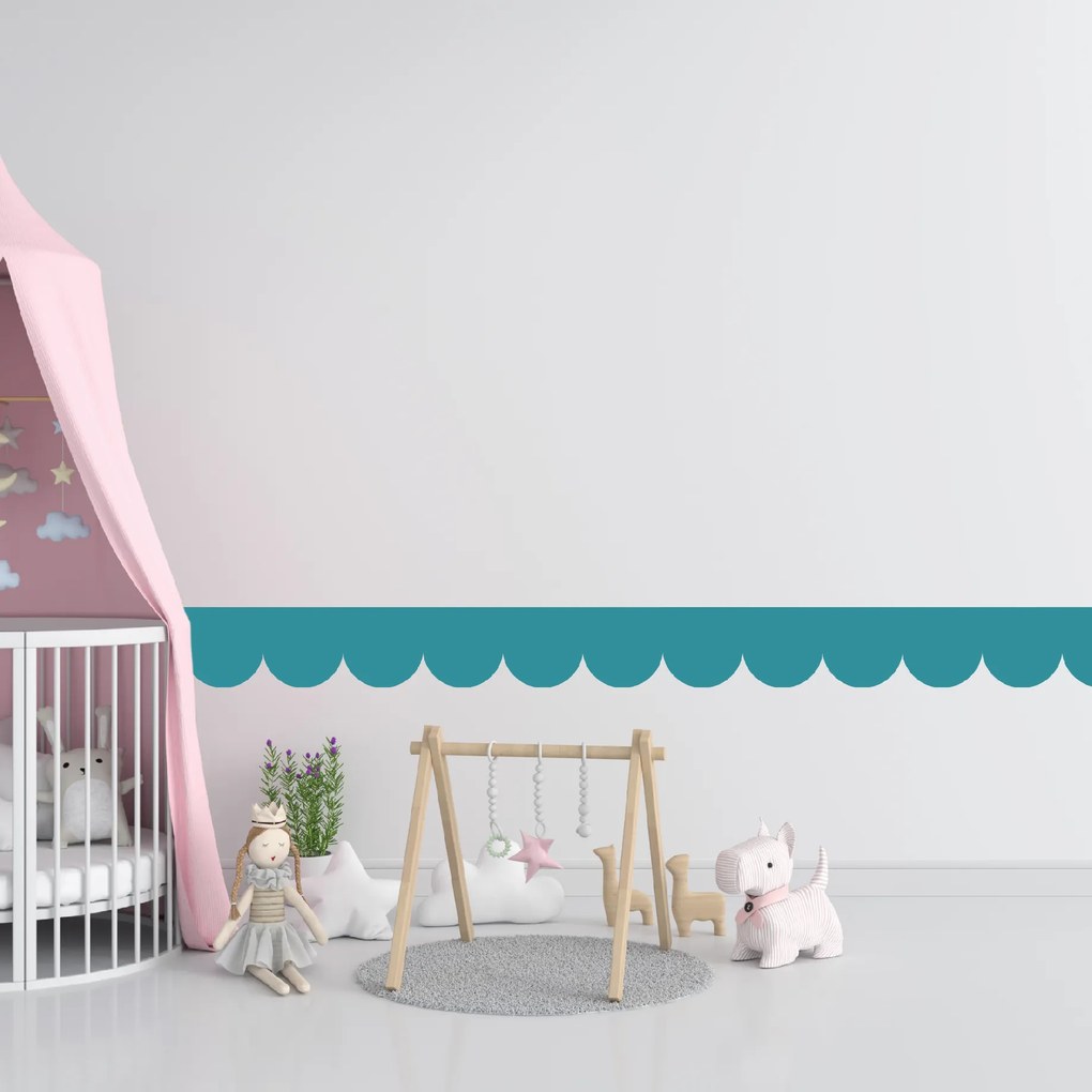 PIPPER. Textil öntapadó tapéta - Mini Ív - Kék-zöld színű Szín: Sápadt