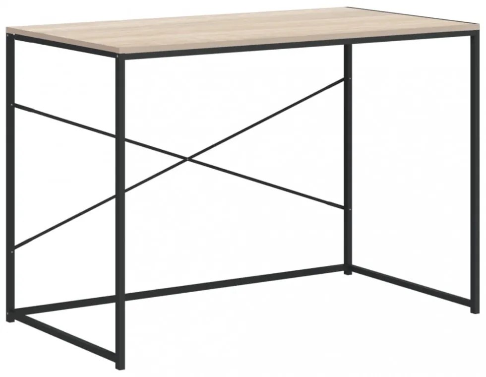 fekete-tölgyszínű szerelt fa számítógépasztal 110 x 60 x 70 cm