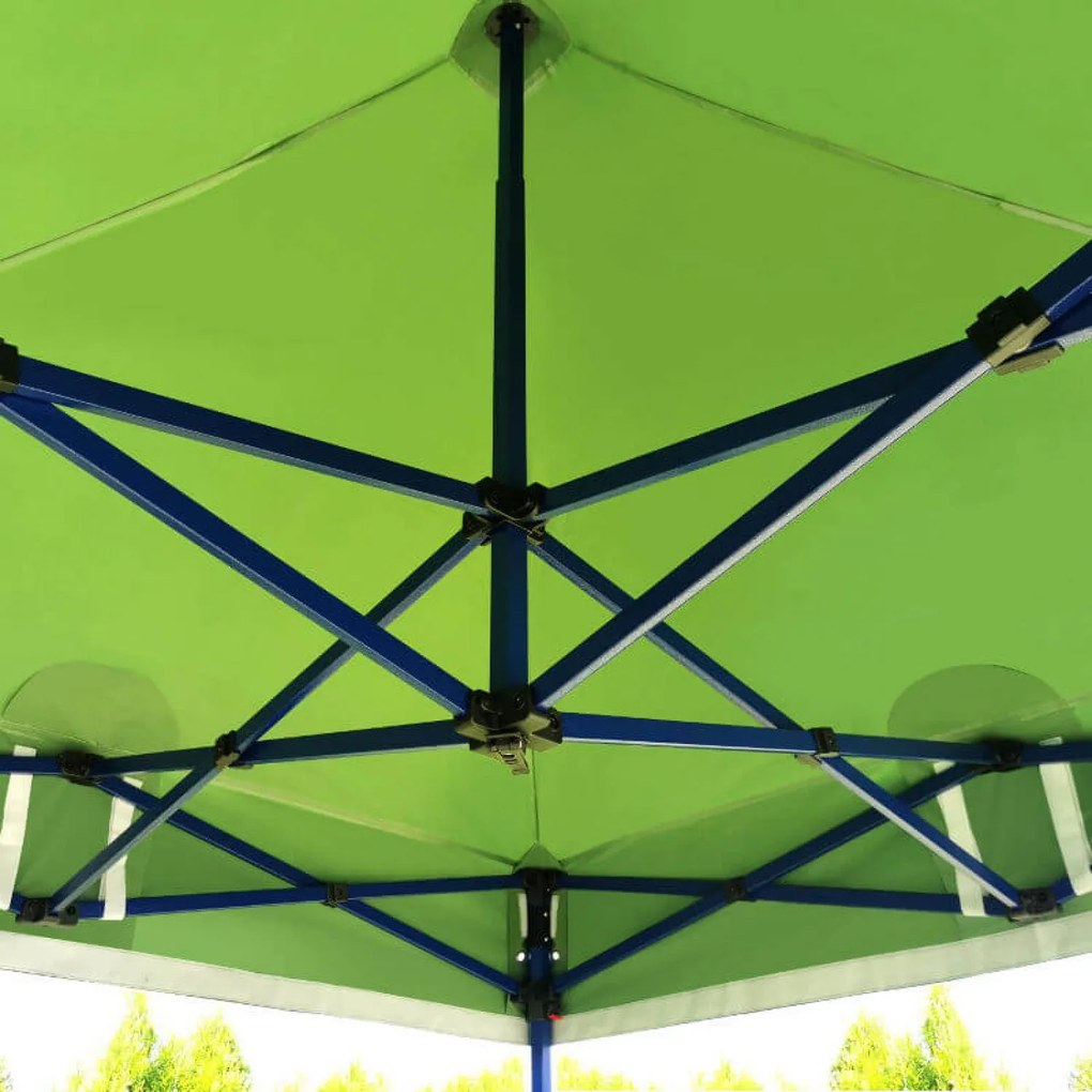 Kerti pavilon 3×6 m – összecsukható 3 fallal | BRIMO® - plusz 3 oldalfal - Kék