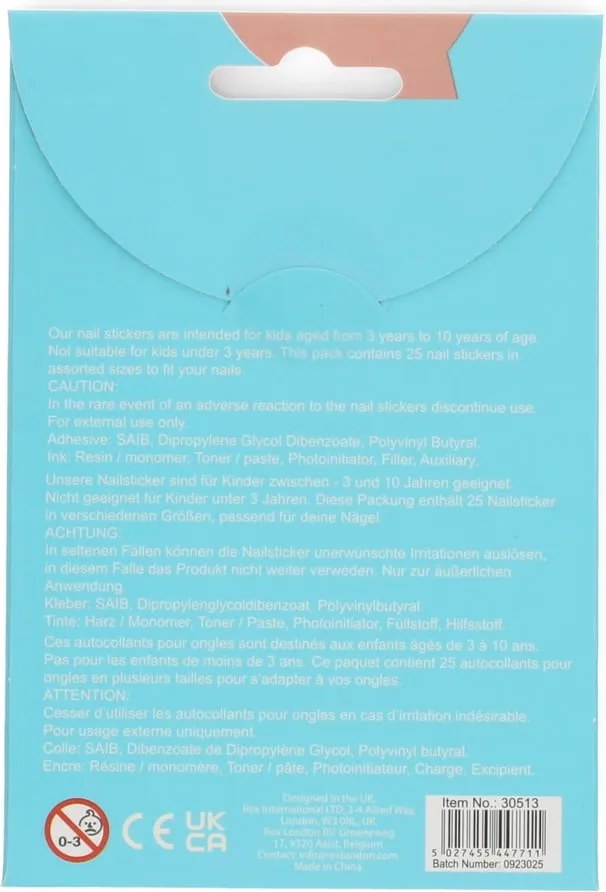 Kreatív készlet Sunny Sausage Dog – Nail stickers – Rex London