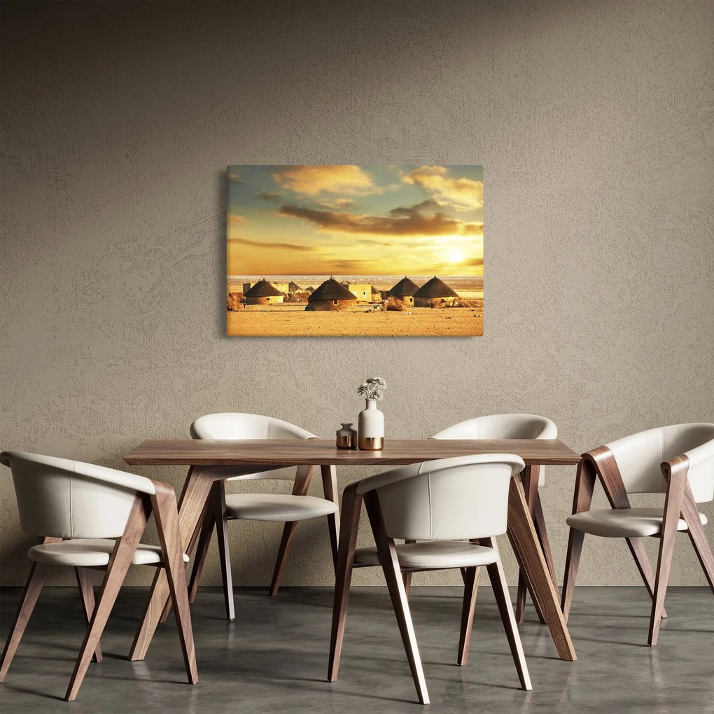 Kép - Kunyhók a sivatagban (90x60 cm)
